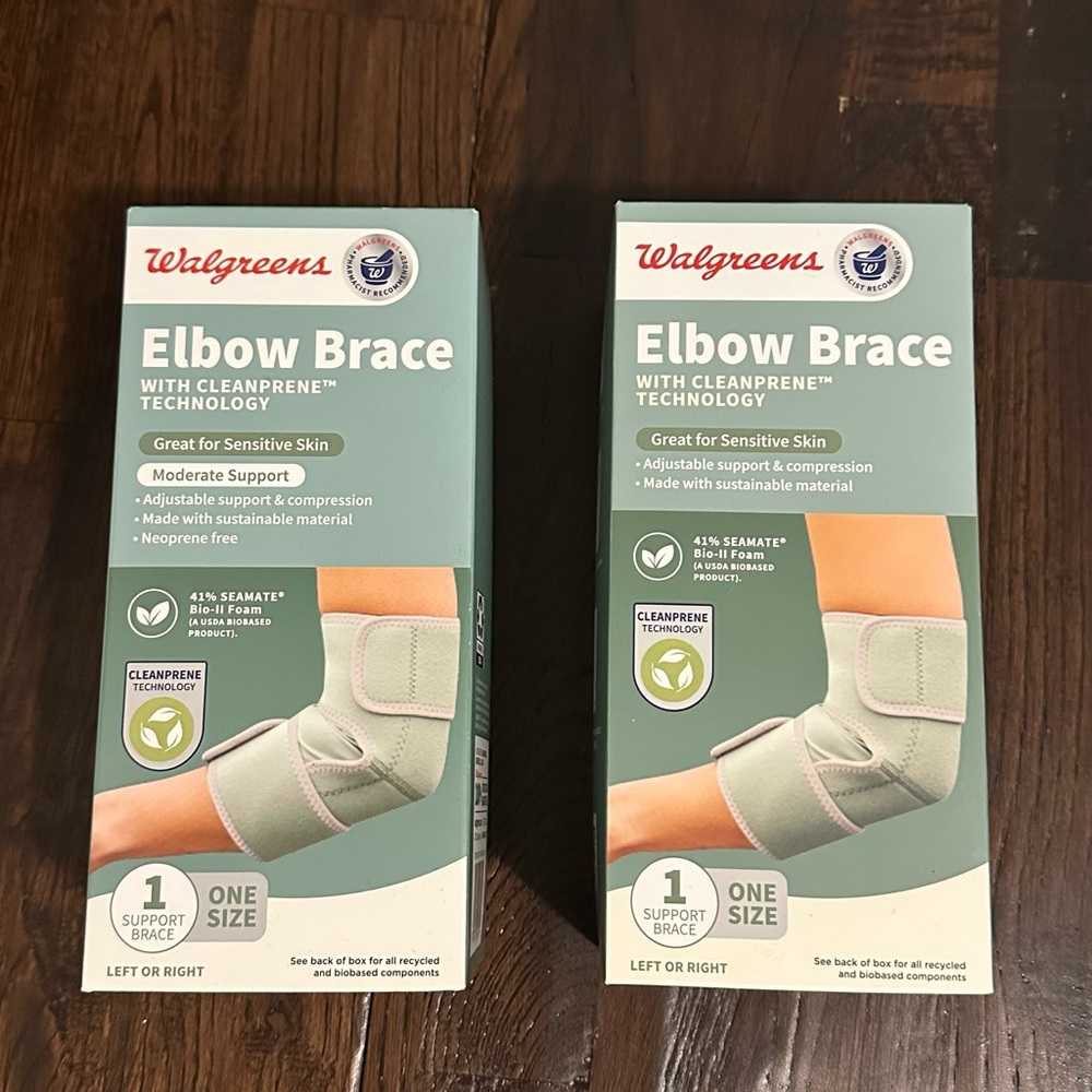 2 pack Walgreens Elbow Brace with Cleanprene Technology